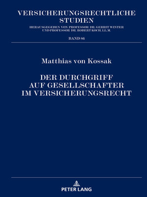 cover image of Der Durchgriff auf Gesellschafter im Versicherungsrecht